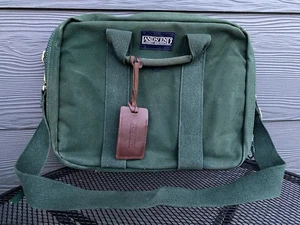 Vintage Lands End Square Rigger Tasche Aktentasche Laptop Handgepäck Made USA Gepäck grün - Bild 1 von 13