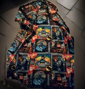 Batman Super Hero DC Comic Soft 2- Side Print Fleece Silk Lining Blanket 60"X72" - Picture 1 of 7