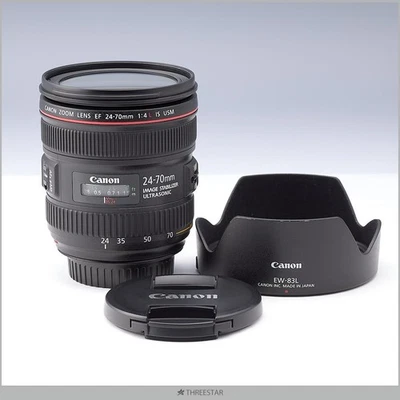 Canon EF 24-70mm F4 L IS USM AF Telephoto Lens USED MINT W/ Hood From JAPAN - Image 1 of 4