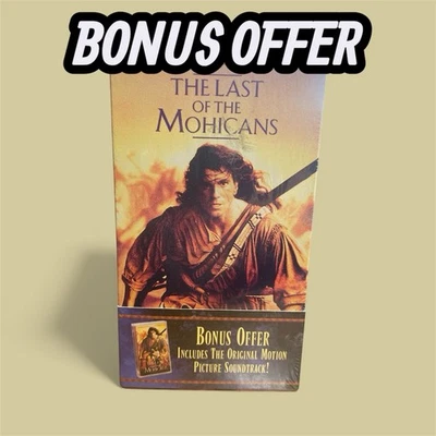 VHS The Last of the Mohicans Bonus Soundtrack New Sealed  - Image 1 of 2
