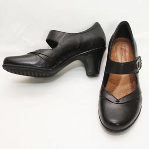 Rockport Cobb Hill Mary Jane Salma cinturino ad anello con gancio tacco alto 6,5 m in pelle nera - Foto 1 di 16