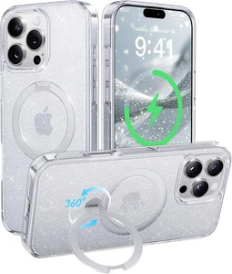 Soporte magnético incorporado con brillo audaz 360° giratorio para iPhone 16 Pro Max funda, Fi... - Imagen 1 de 10