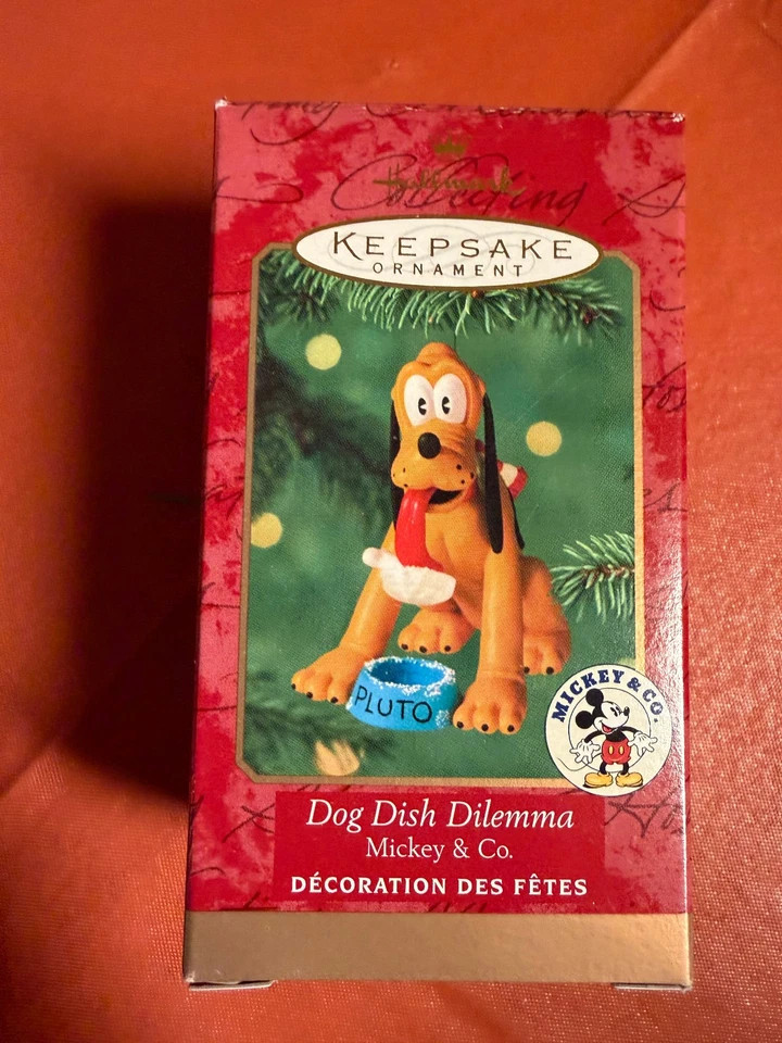 Ornamento PLUTO Disney HALLMARK "Dog Dish Dilemma" ** Lembrança Vintage** - Imagem 1 de 1
