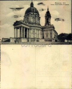 TORINO CITTA'-AVIAZIONE 1911-BASILICA DI SUPERGA-D12-53 - Picture 1 of 1