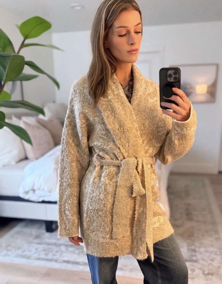 Cárdigan de lectura Momoni en jacquard cachemir con hilos de lúrex Boucle nuevo con etiquetas $520 XS Foto 1 de 4