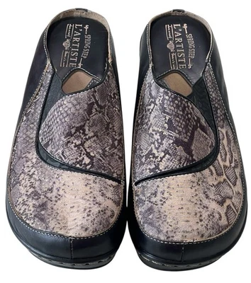 L'Artiste By Spring Step Black Chino Python Clog Womens Shoes Size EU 41 US 9.5 - Image 1 of 4