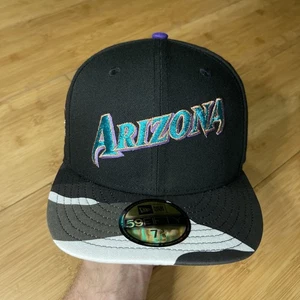 New Era 59FIFTY Arizona Diamondbacks 20th Camo Black Script 7 3/8 Hat Curved SEE - Picture 1 of 16