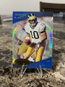 2000 Quantum Leaf #343 Tom Brady Rookie NFL Patriots Michigan RC - Foto 1 di 9