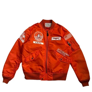 AVIREX MA1 Flight Jacket TOMCAT Orange Nylon Patch Men's XL - Picture 1 of 20