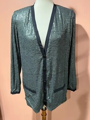 Robert Rodriguez 绿色亮片腰带开衫,尺寸 6 — 第 1/4 张图片