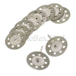 10pcs 30MM Diamond Saw Blades Cutting Wheel Discs Mandrel Power Rotary Tool - Picture 1 of 10