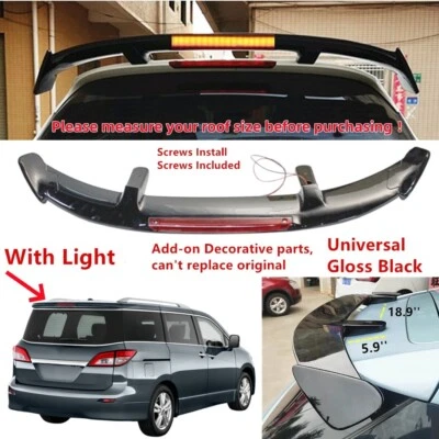 W/ Light Universal For 2011-2017 Nissan Quest Rear Window Roof Spoiler Wing Lip Foto 1 de 4