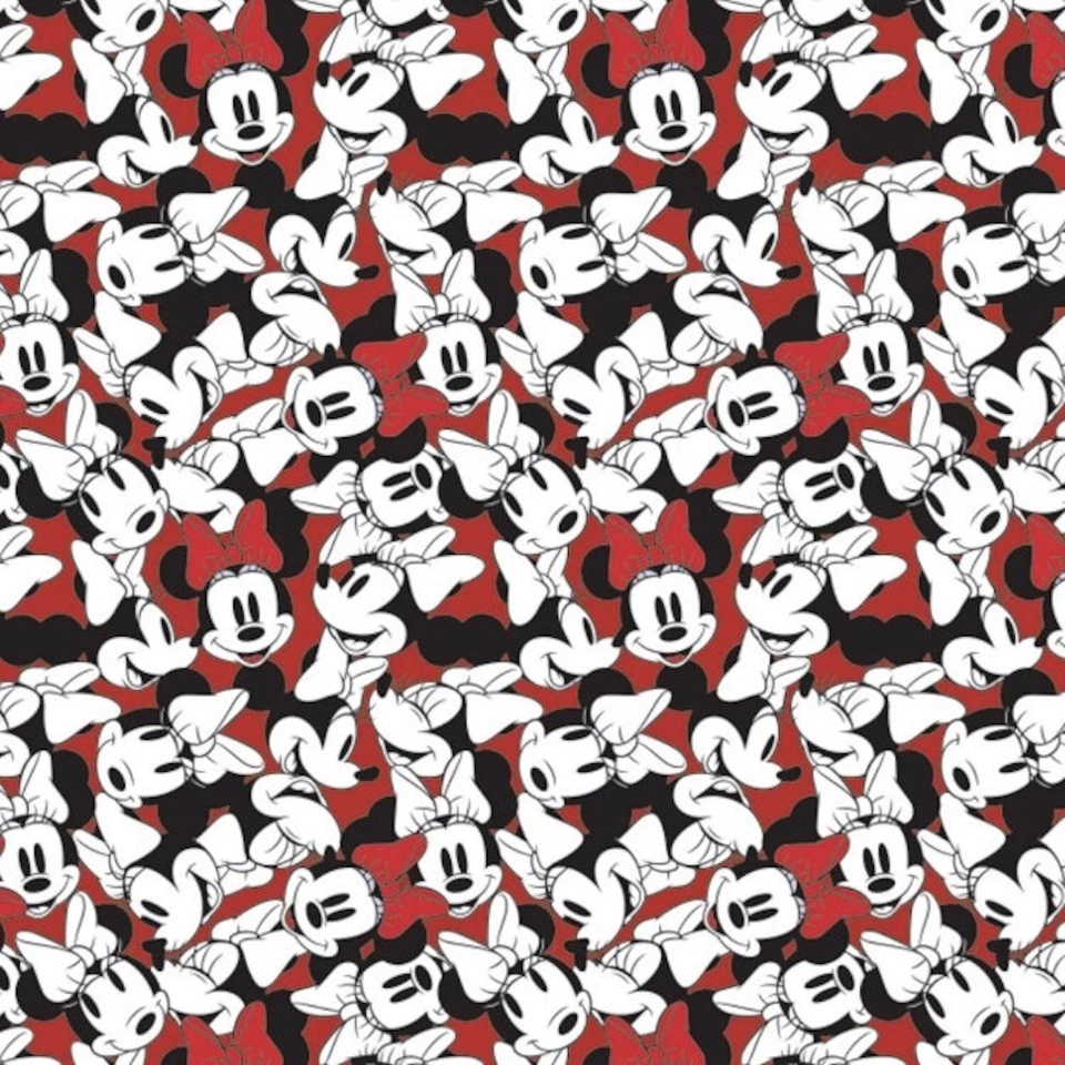 Disney Minnie Mouse Dreaming in Dots Red 100% Cotton Fabric by The Yard - Image 1 of 1