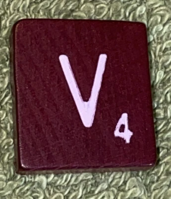 Vintage Edição Deluxe Jogo de Scrabble - Peça de reposição “V” azulejo letra vermelha - Imagem 1 de 4