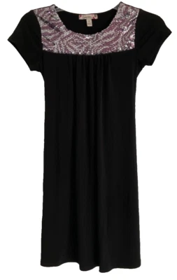 Vestido para niña Speechless talla 12 negro lentejuelas lazos en la espalda 203 Foto 1 de 4