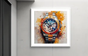⌚ Rolex Watch Art "Framed" 🖼️ | 24x24"| Museum Giclée Print 🎨 | ✍️ 1/25 | V41 - Picture 1 of 8