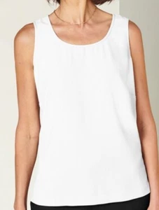 Draper's & Damon's Textured Stretch Crepe Tank - White - NWT Misses Medium - Picture 1 of 3