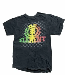 Vintage Element Skateboard T Shirt Men’s Small Jamaican Rasta Colours Faded 90’s - Picture 1 of 3
