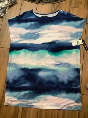 Donna Karan Women's Size L Modal Short Sleeve Sleep Shirt in Rainbow Color - Image 1 of 4