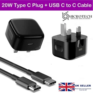 Fast Charger 20W with USB C to C Cable for Samsung Galaxy - Picture 1 of 14