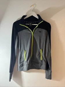 Victoria's Secret Pink Zip-Up Hooded Jacket Women Gray/Black, Size XS - Picture 1 of 7