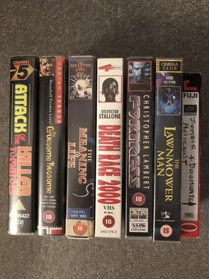 vhs Video Tapes bundle - Attack Of The Killer Tomatoes ,Death Race 2000,Cannibal - Image 1 of 4