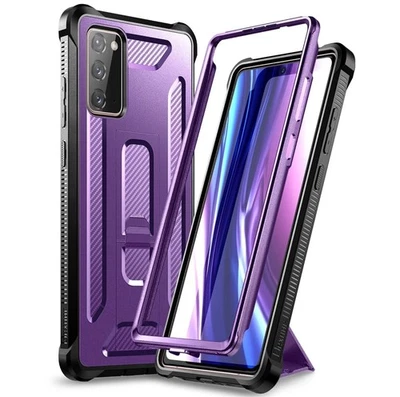 DEXNOR Shockproof Rugged Protective Kickstand Case for Samsung Galaxy Note 20 - Purple