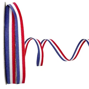 USA Made Red White Blue Striped Grosgrain Ribbon, 3/8 Inch x 20 Yards, Crafts - Picture 1 of 2