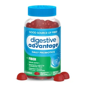 Digestive Advantage Prebiotic Fiber Gummies + Probiotics for Gut Health, 5g - Picture 1 of 16