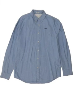 PEPE JEANS Mens Regular Fit Shirt XL Blue Cotton BE10 - Picture 1 of 3