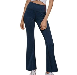 TOMMY HILFIGER SPORT Yoga Pants High Rise Flared BLUE size M Athletic Athleisure - Picture 1 of 9
