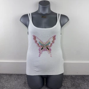 Y2K vintage thick knit sequin butterfly cami top - Picture 1 of 5