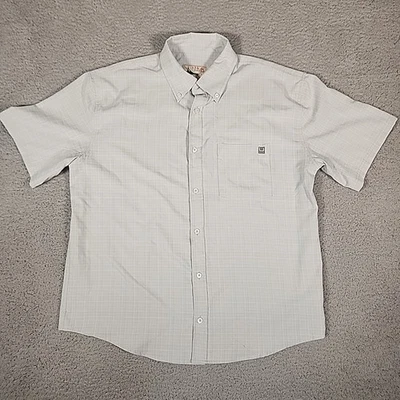 Huk Shirt Mens L Gray Kona Cross Dye Short Sleeve Fishing Lightweight - Image 1 of 4