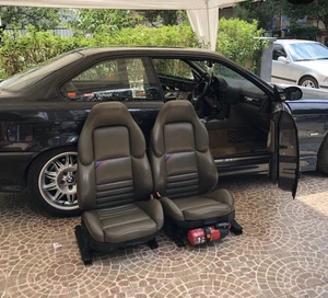 BMW E36 M3 Vader Seat Covers 1994-1999 - Synthetic Leather Replacement Dark Gray - Bild 1 von 2