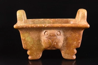 T9213: XF piedra japonesa jade/joyas QUEMADOR DE INCIENSO ceremonia del té arte budista Foto 1 de 4