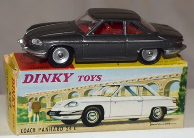 Dinky No. Vintage Coche Coach Panhard 24C 524 gris en caja original - diecast Foto 1 de 4