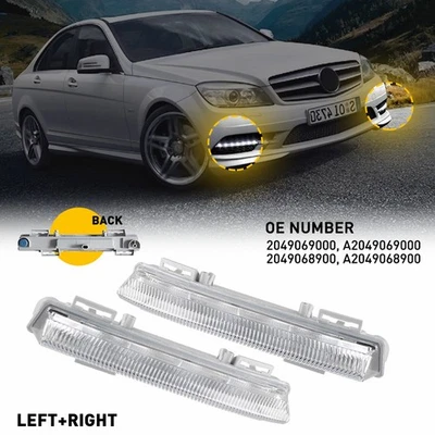 2X Daytime Running Fog Lights For 09-14 Mercedes-Benz W212 E350 E400 E550 E63AMG - Image 1 of 4