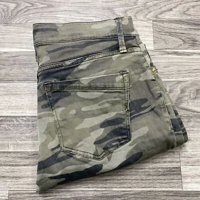EXPRESS Ankle Zip Legging Skinny Mid Rise Green Camou Denim Jeans Womens Size 2R - Image 1 of 4