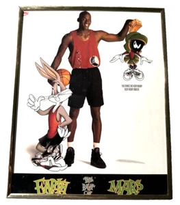 1993 Nike Poster BEST On EARTH MARS Jordan Bugs Bunny Marvin mit Goldrandrahmen - Bild 1 von 2