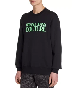 Sudadera Versace Jeans Couture Algodón Polar Estampado Logo Negro Talla XXL 4151 - Imagen 1 de 1