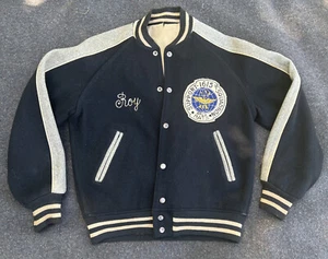 Unisport reversible varsity jacket 1950s 1615th Support Squadron Tripoli Africa - Picture 1 of 7