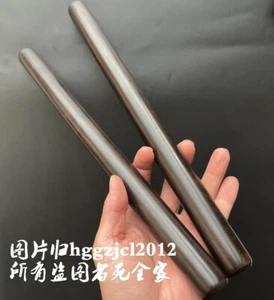 Pair Ebony Wood Musical Drum Sticks Wooden Handle Hammer - Picture 1 of 4