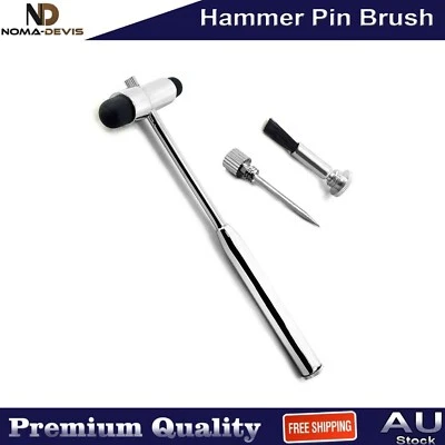 Pincel de martelo neurológico borracha dupla instrumentos de diagnóstico médico CE - Imagem 1 de 4