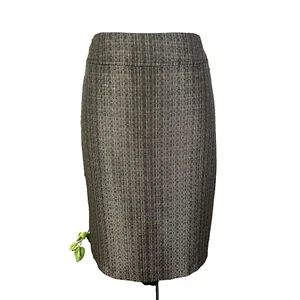 Falda Jones Studio Talla 8 Dorado Cobre Tweed Lápiz Rodilla Carrera Profesional Delgada - Imagen 1 de 10