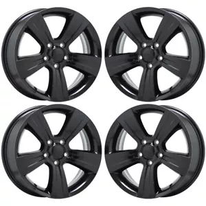 17" Jeep Compass Patriot Gloss Black wheels rims Factory OEM set 2380 - Picture 1 of 8