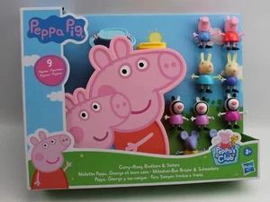 Pepa Pig Pepa's Club Carry-Along Brother and Sister 9 Figures Playset - Picture 1 of 2