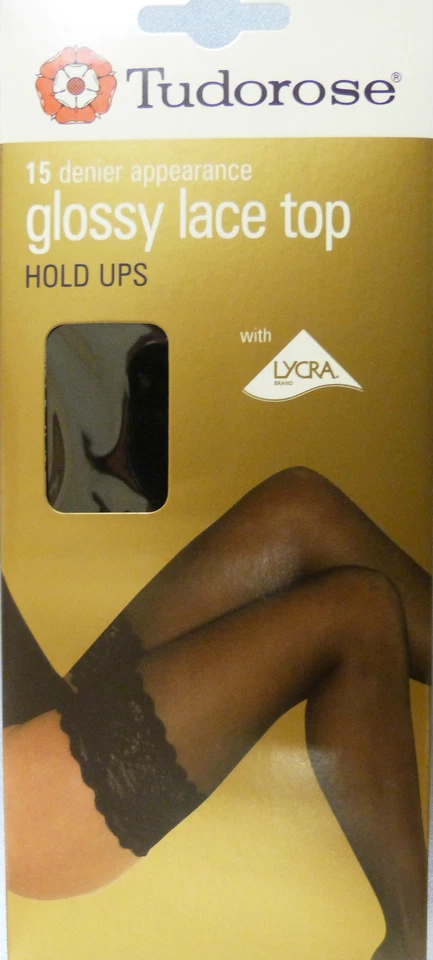 Medias Tudorose Talla Única Encaje Brillante 15 Denier Hold Ups Foto 1 de 1