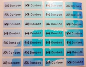 Small Colorful Dazzle Rainbow Personalised Name Labels, 22x09mm, Waterproof - Picture 1 of 5
