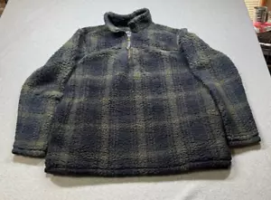 Alpine Sherpa Pullover XL 1/4 Zip Tartan kariert grün/schwarz - Bild 1 von 6