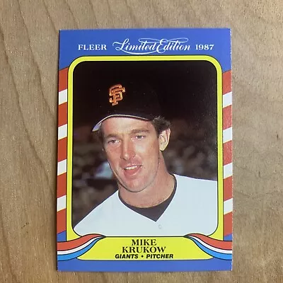 1987 Fleer Limited Edition Mike Krukow San Francisco Giants #24 - Image 1 of 2
